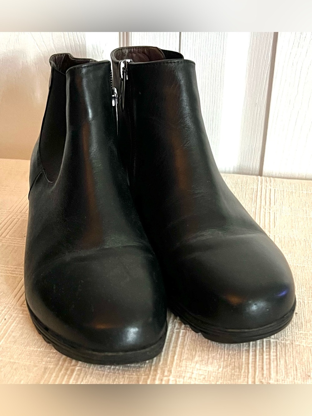 Comfortiya Leopard-Lined Black Wedge Booties | Women’s EU 38 / US 7.5 - Picture 2 of 8